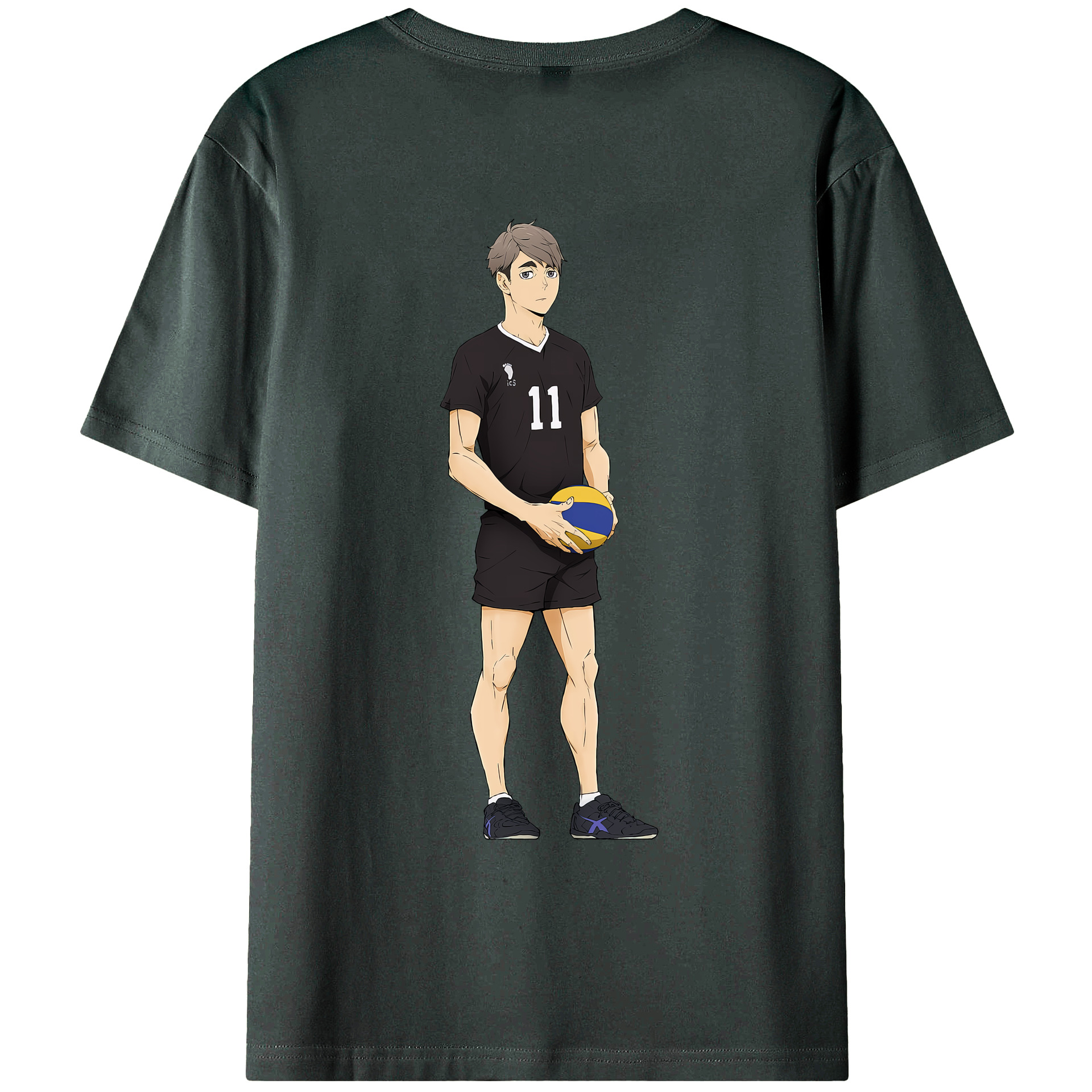 （画像用） ハイキュー!! Haikyu!! 綿100％ メンズ半袖Tシャツ（バックプリント） 通気性